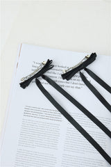 Long Bow Hair Clips Black