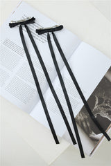 Long Bow Hair Clips Black