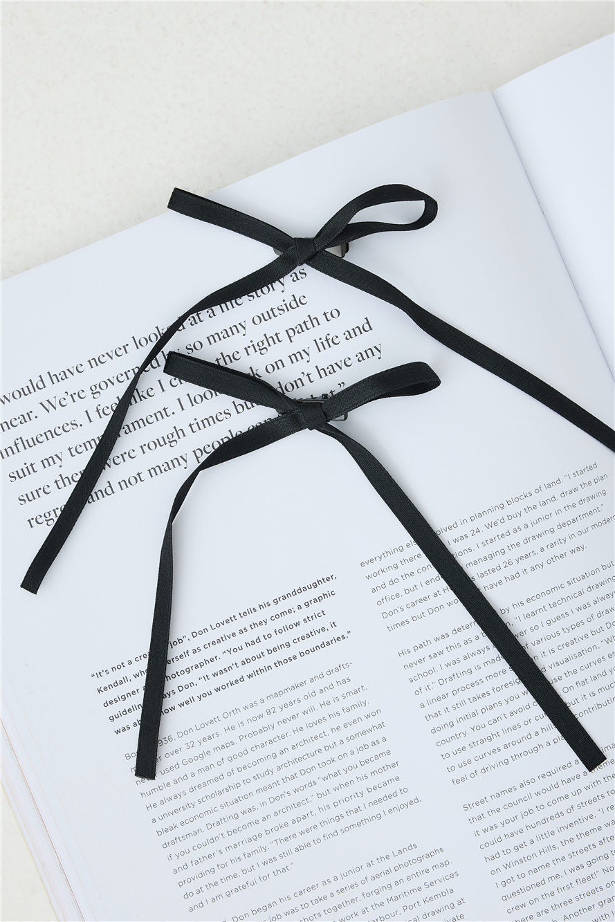 Flirty Bow Hair Clips Black
