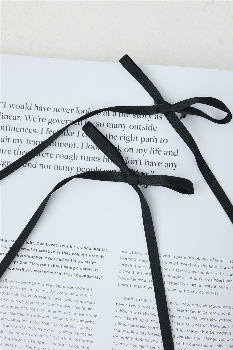 Flirty Bow Hair Clips Black