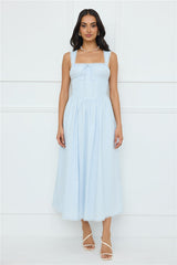 Luxe Serene Midi Dress Blue