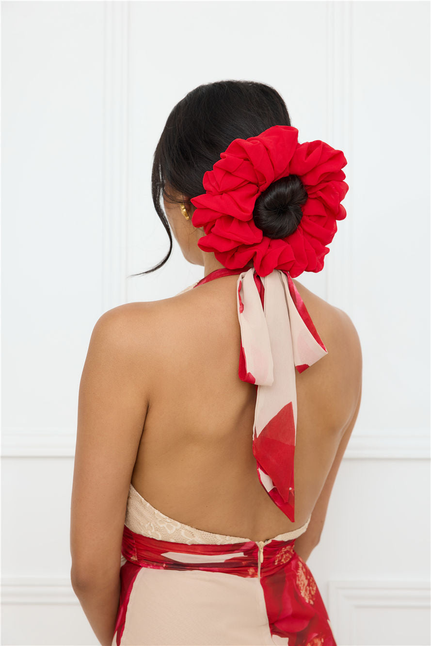 Gameday Jumbo Scrunchie Red