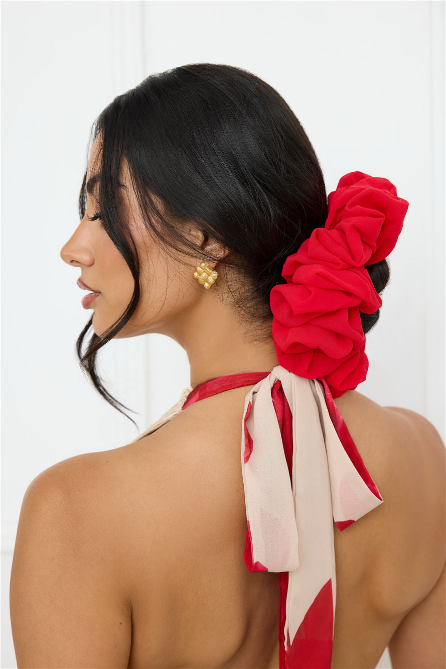 Gameday Jumbo Scrunchie Red