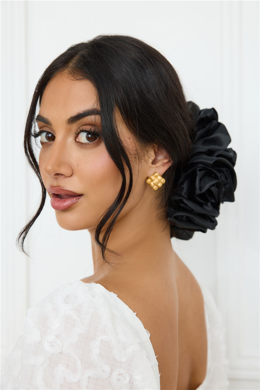 Jumbo Sleep Silk/Satin Scrunchie Black