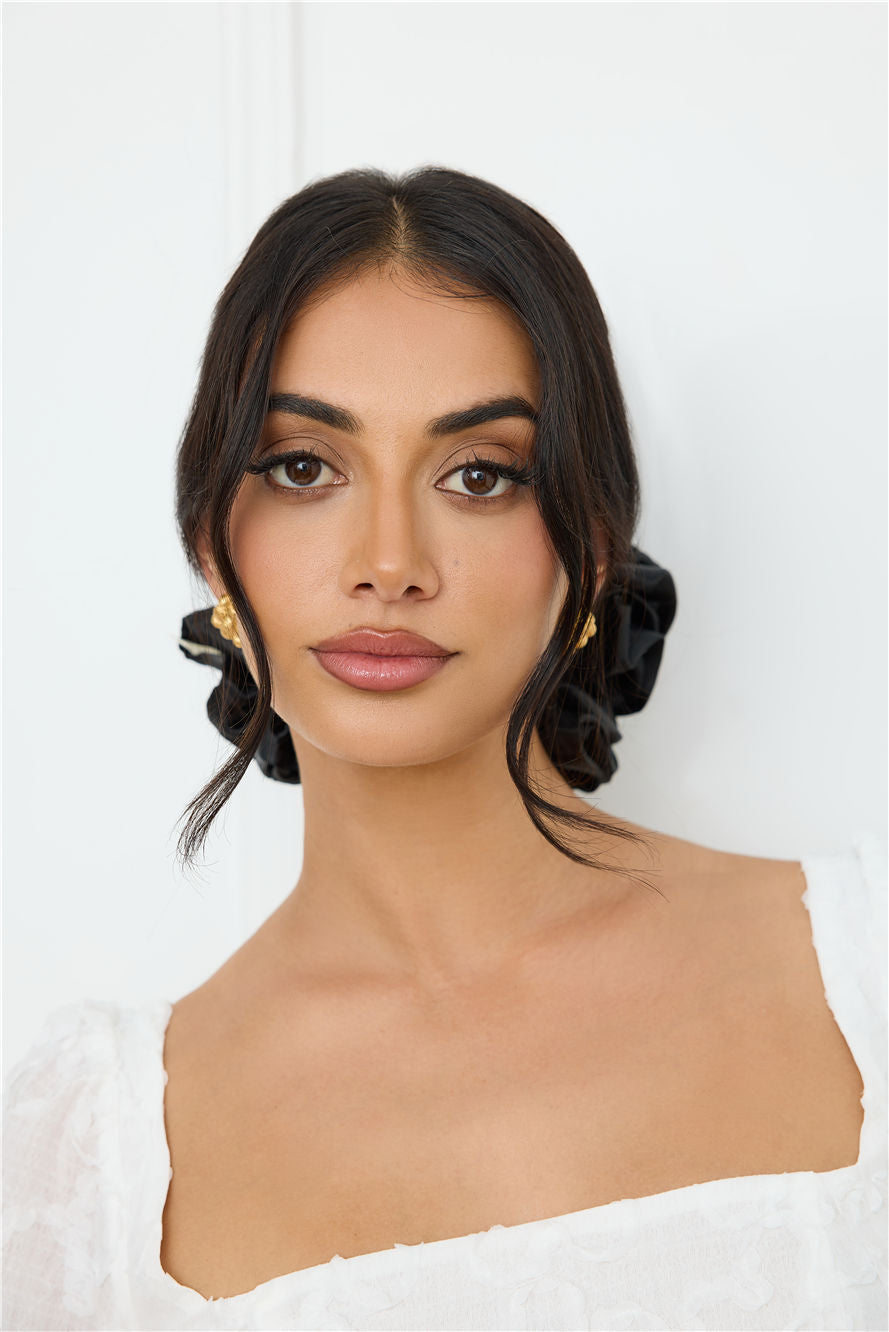 Jumbo Sleep Silk/Satin Scrunchie Black