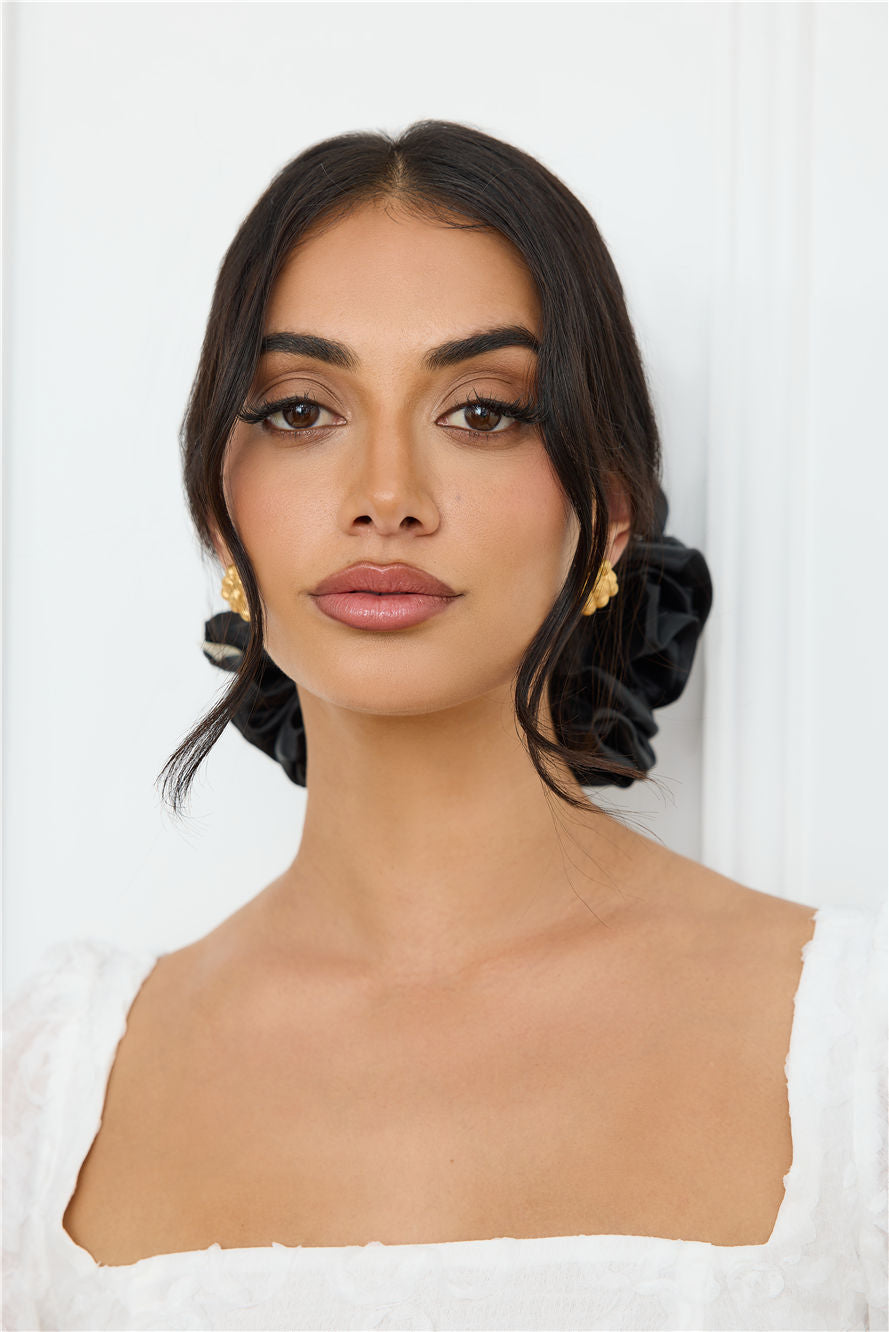 Jumbo Sleep Silk/Satin Scrunchie Black