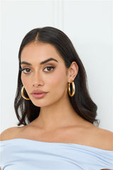 Fake It Till You Make It Hoop Earrings Gold
