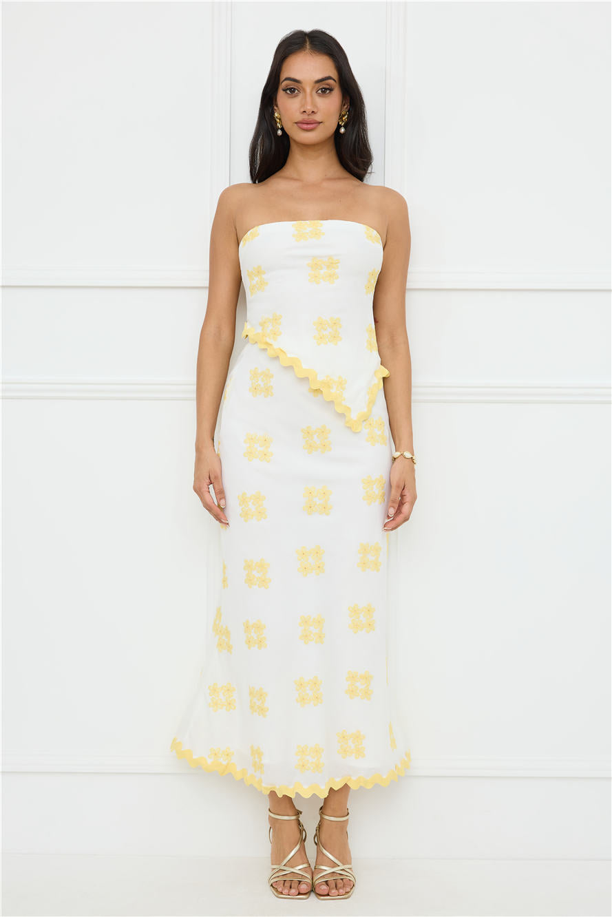 Desert Daze Strapless Top White