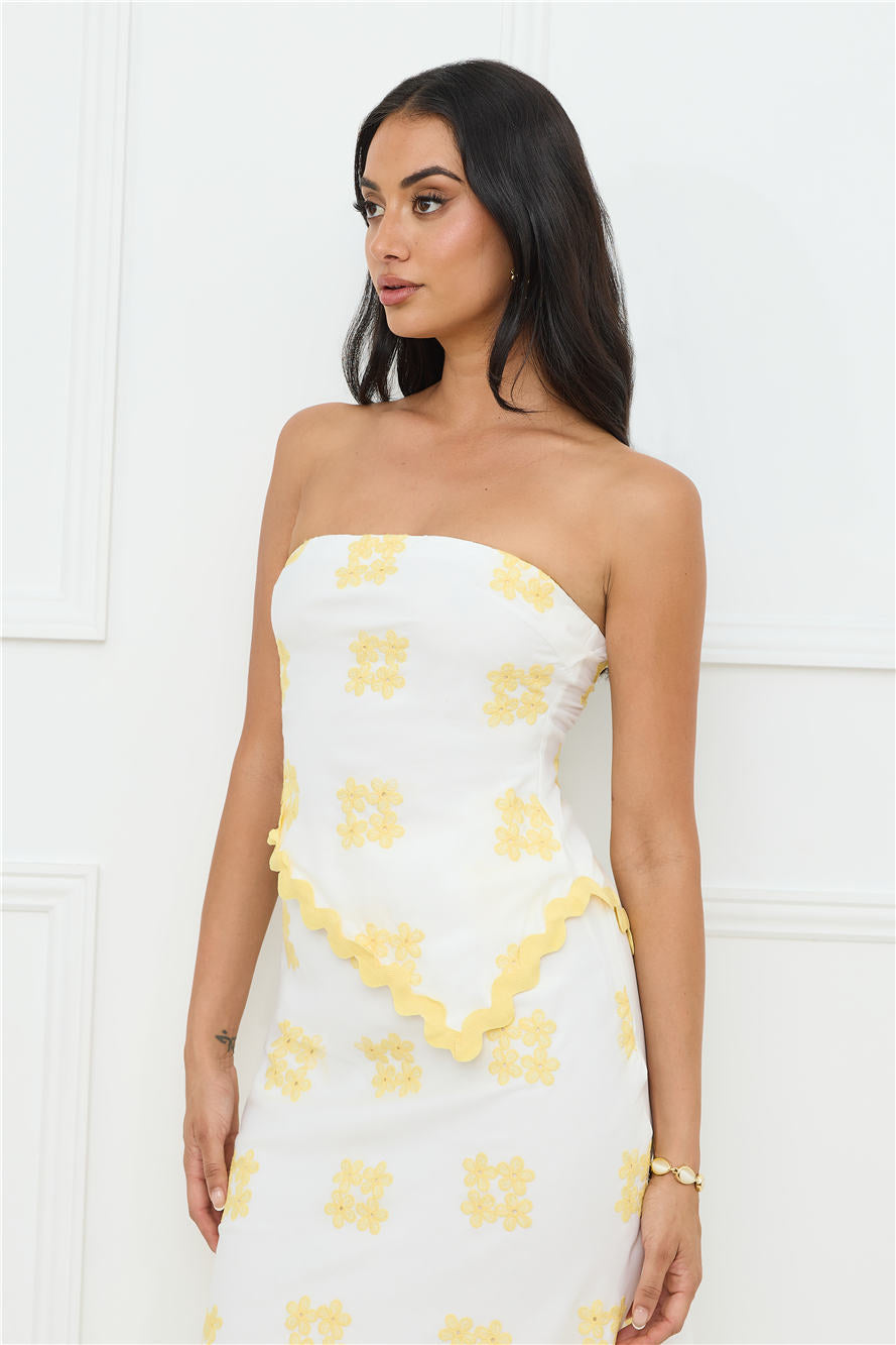 Desert Daze Strapless Top White