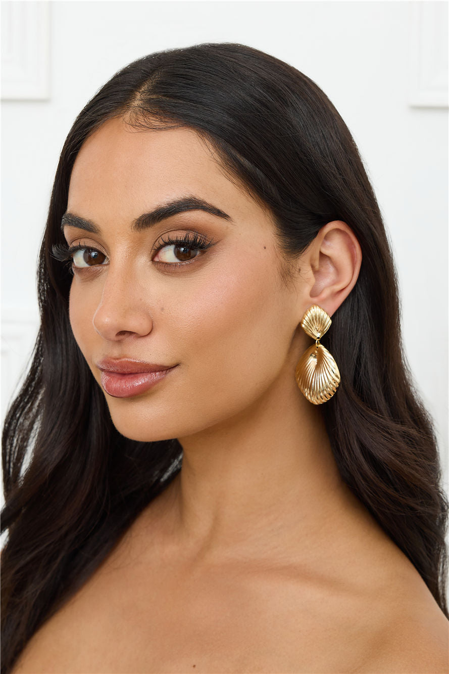 18k Gold Plated Shells Earrings Gold
