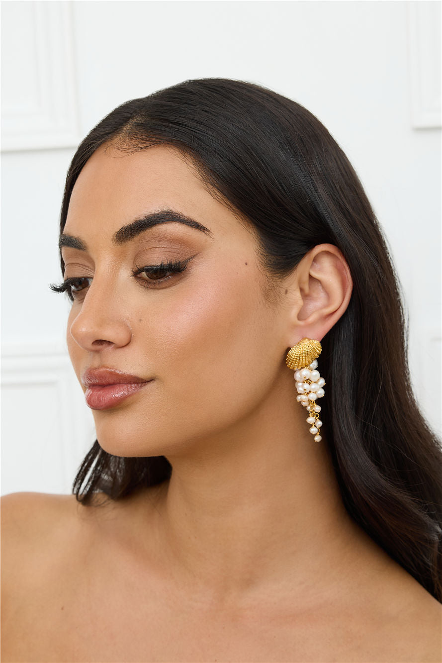 18k Gold Plated Seashell Cove Earrings Gold