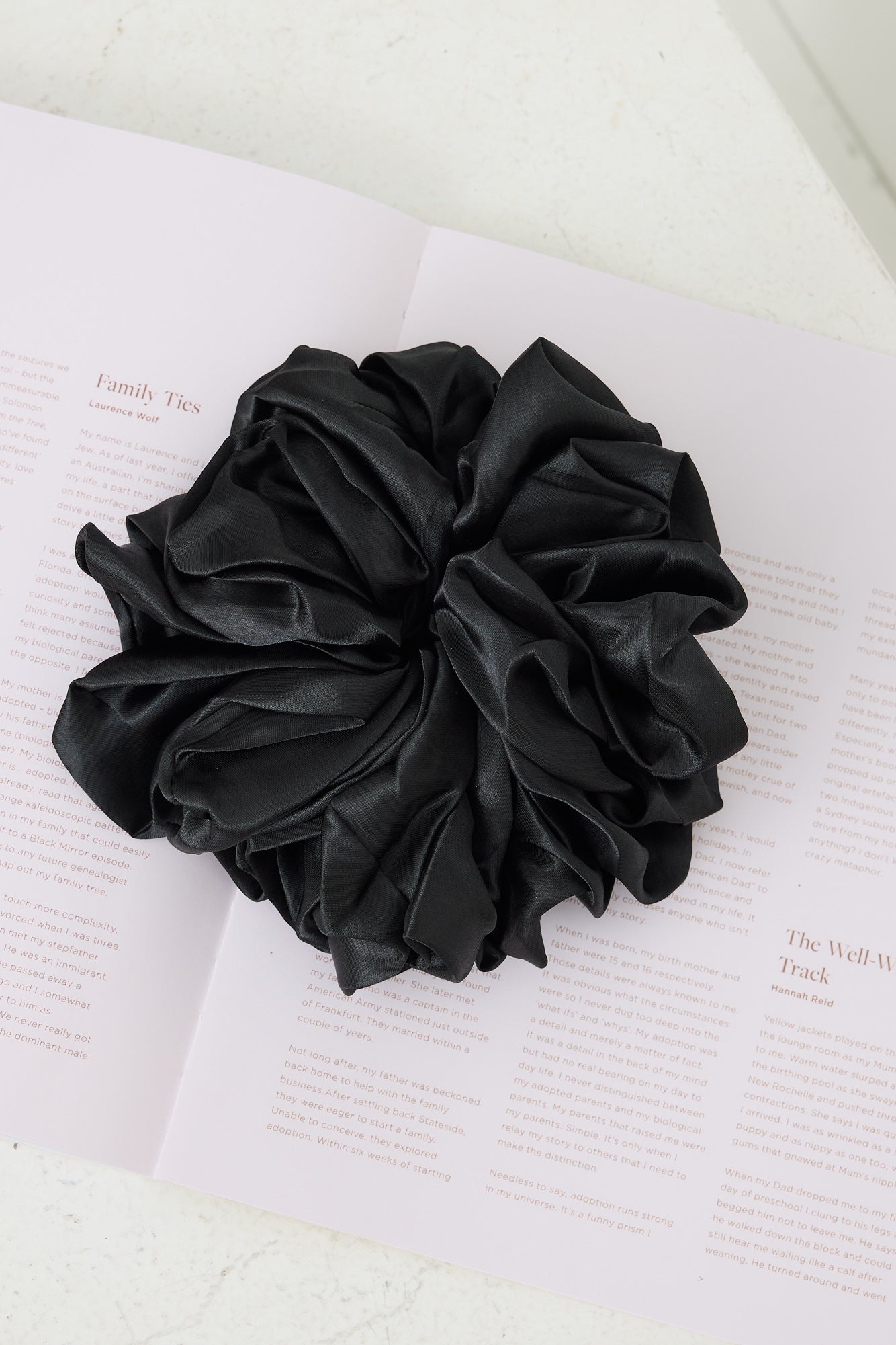 Jumbo Sleep Silk/Satin Scrunchie Black