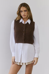 Cosy Cabin Knit Vest Brown