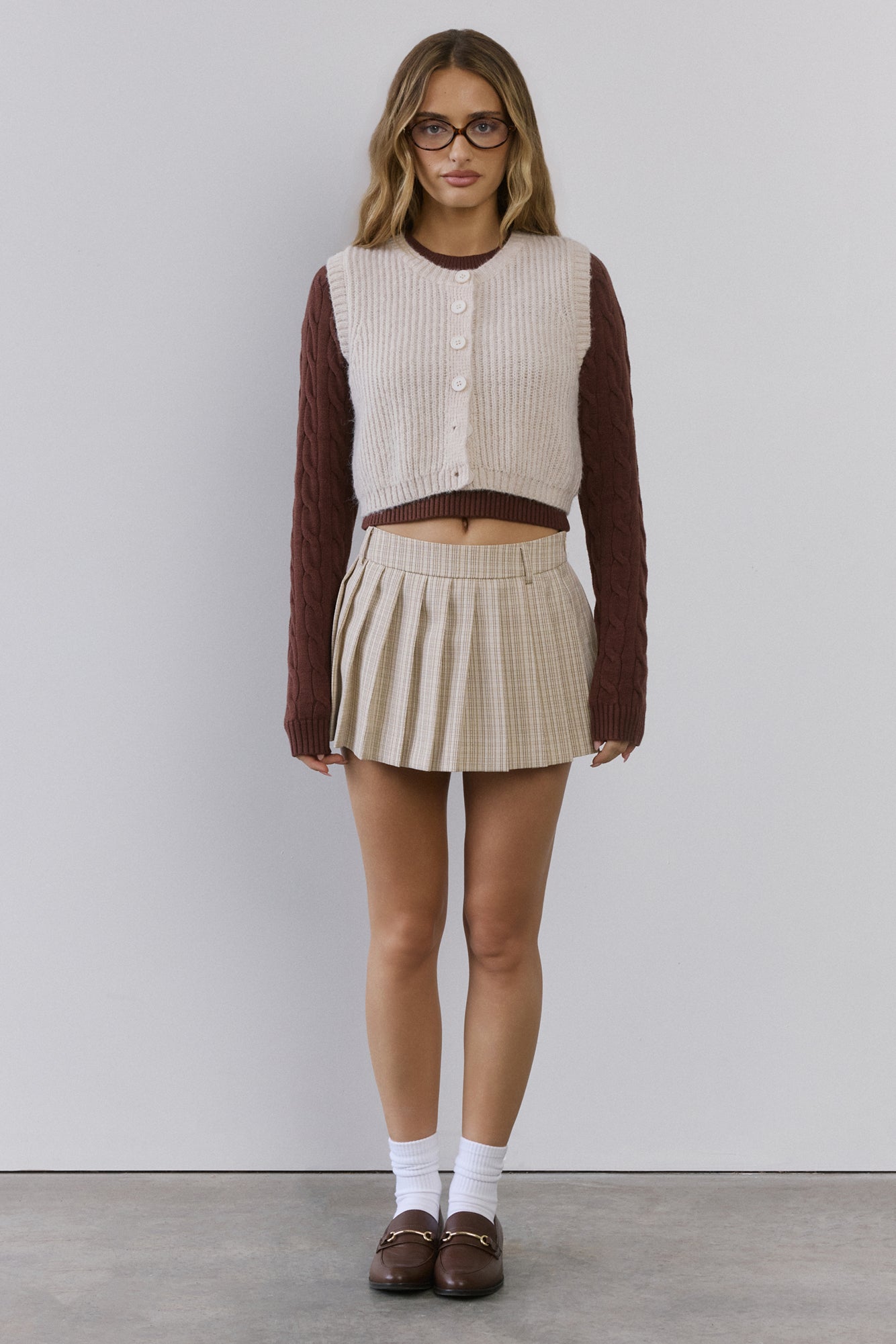 Cosy Cabin Knit Vest Ivory