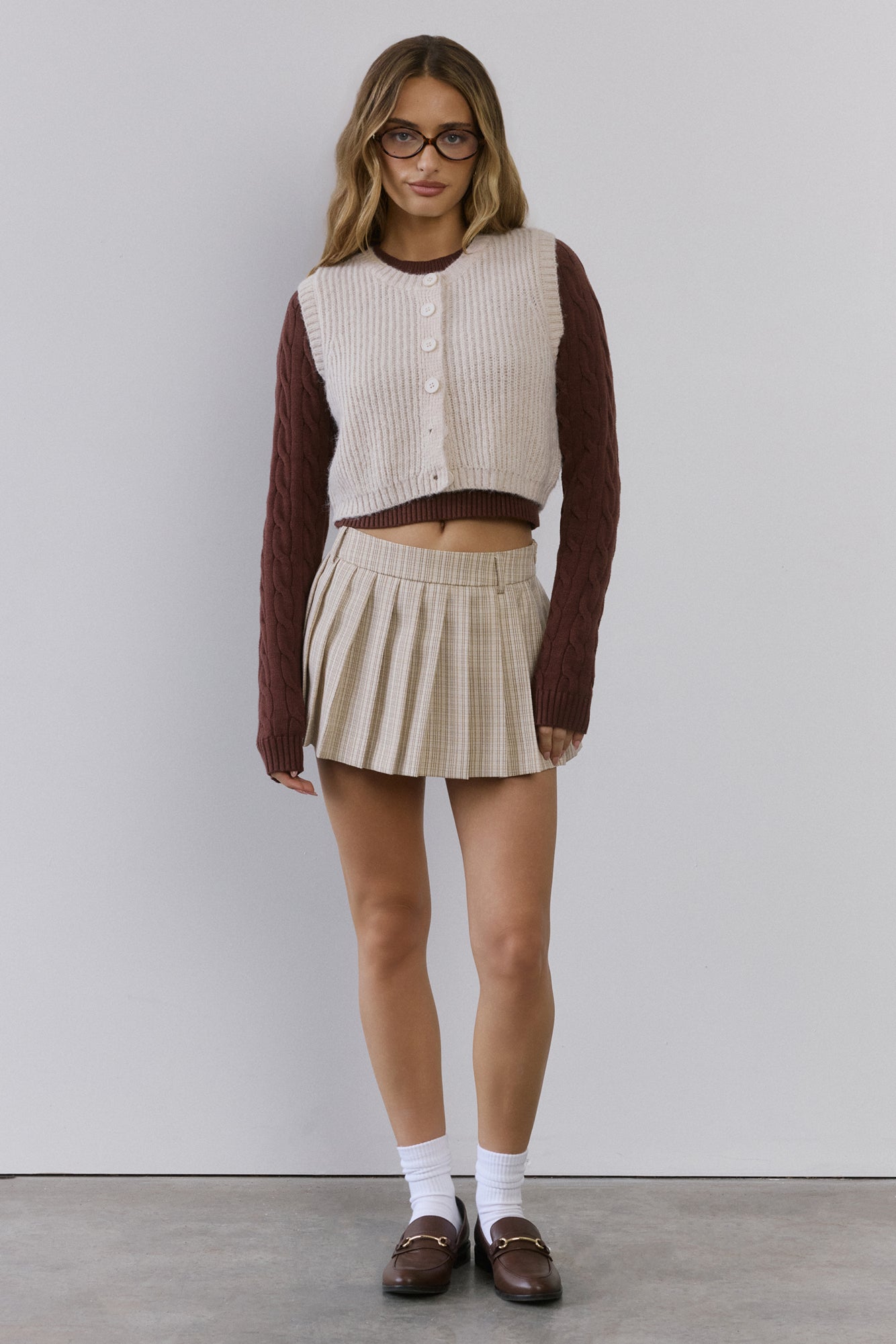 Cosy Cabin Knit Vest Ivory