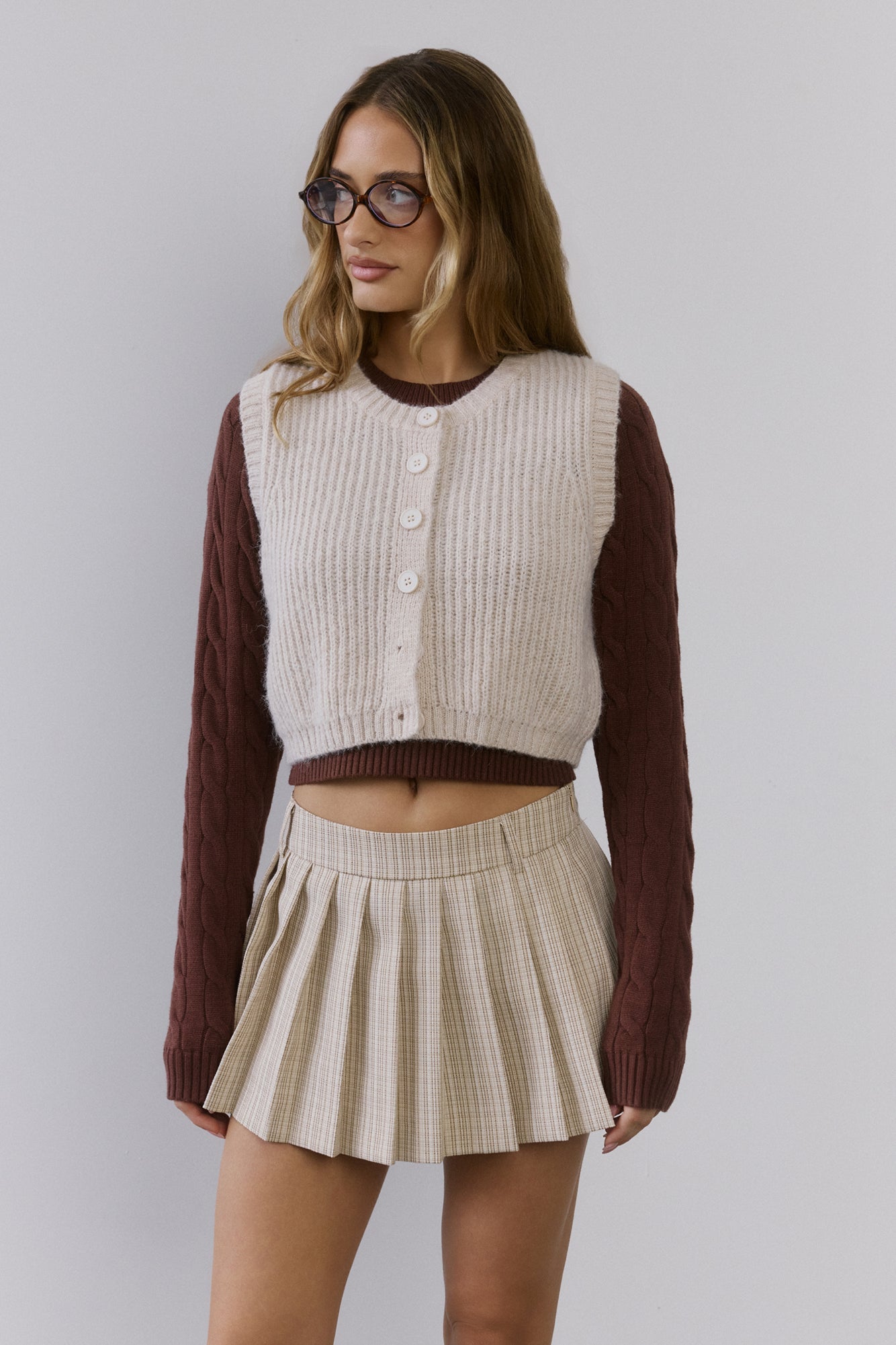 Cosy Cabin Knit Vest Ivory