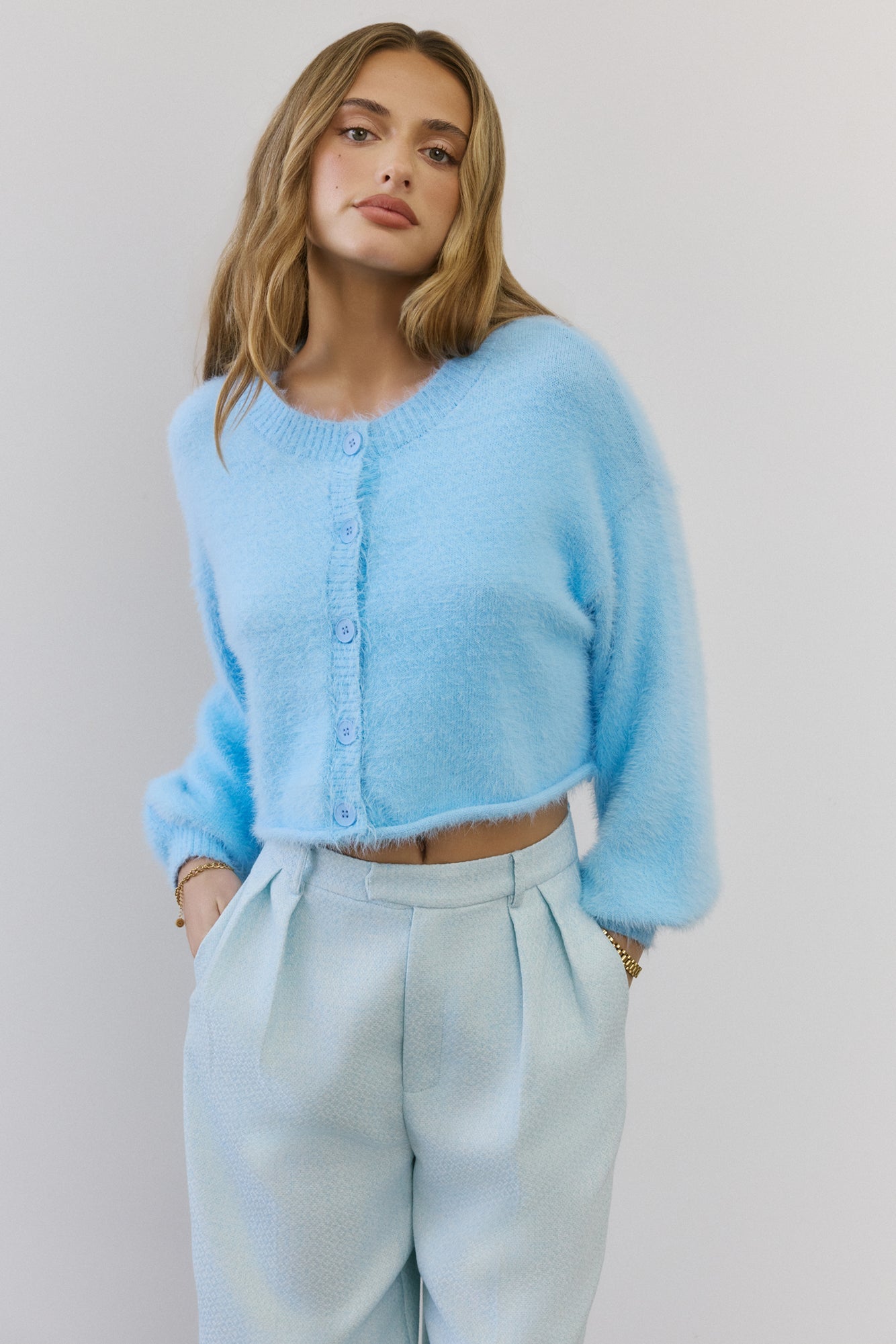 Cloud Nine Fluffy Cardigan Blue