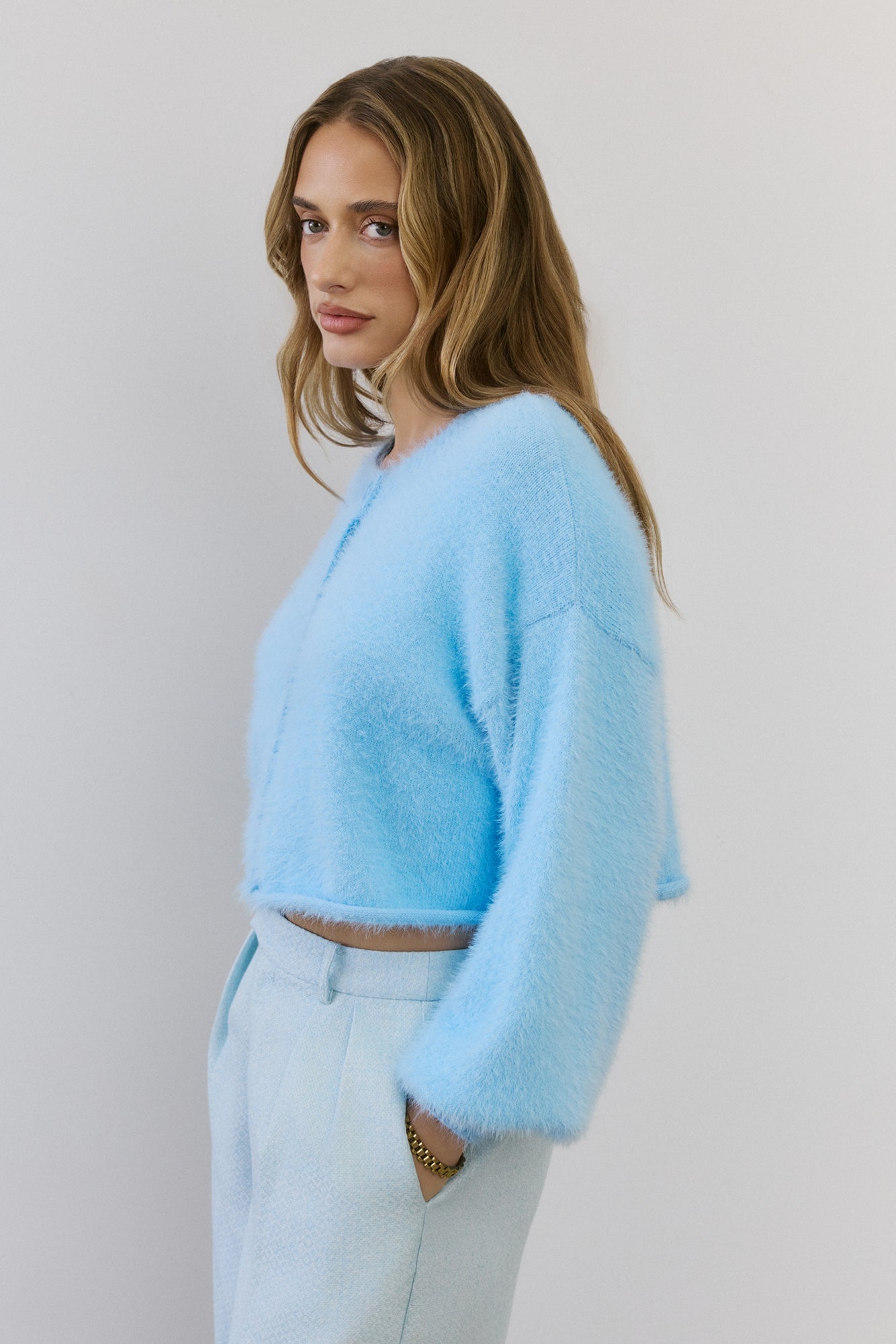 Cloud Nine Fluffy Cardigan Blue