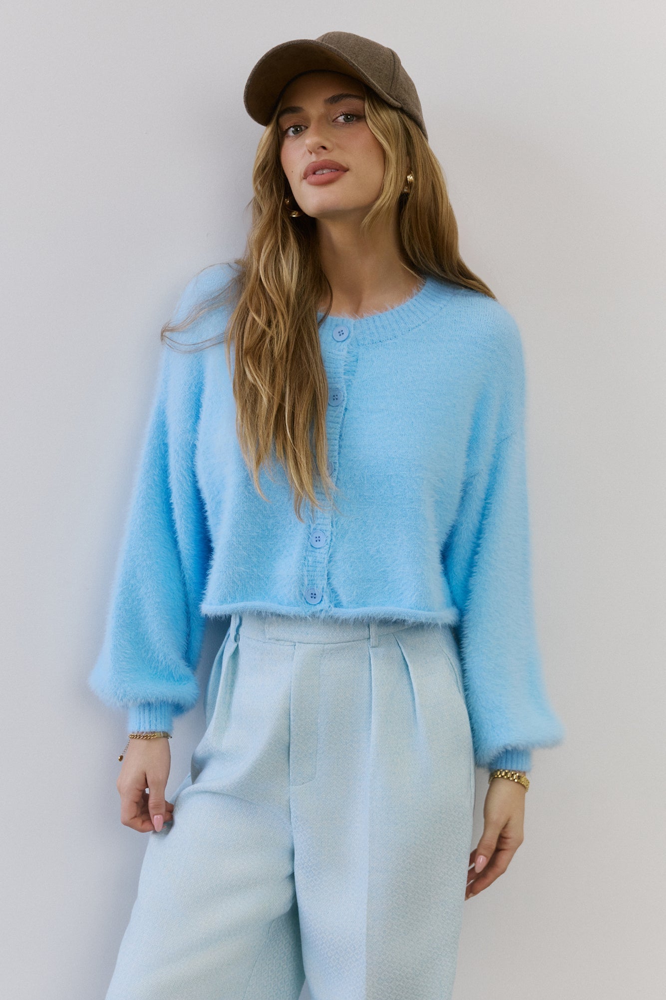 Cloud Nine Fluffy Cardigan Blue