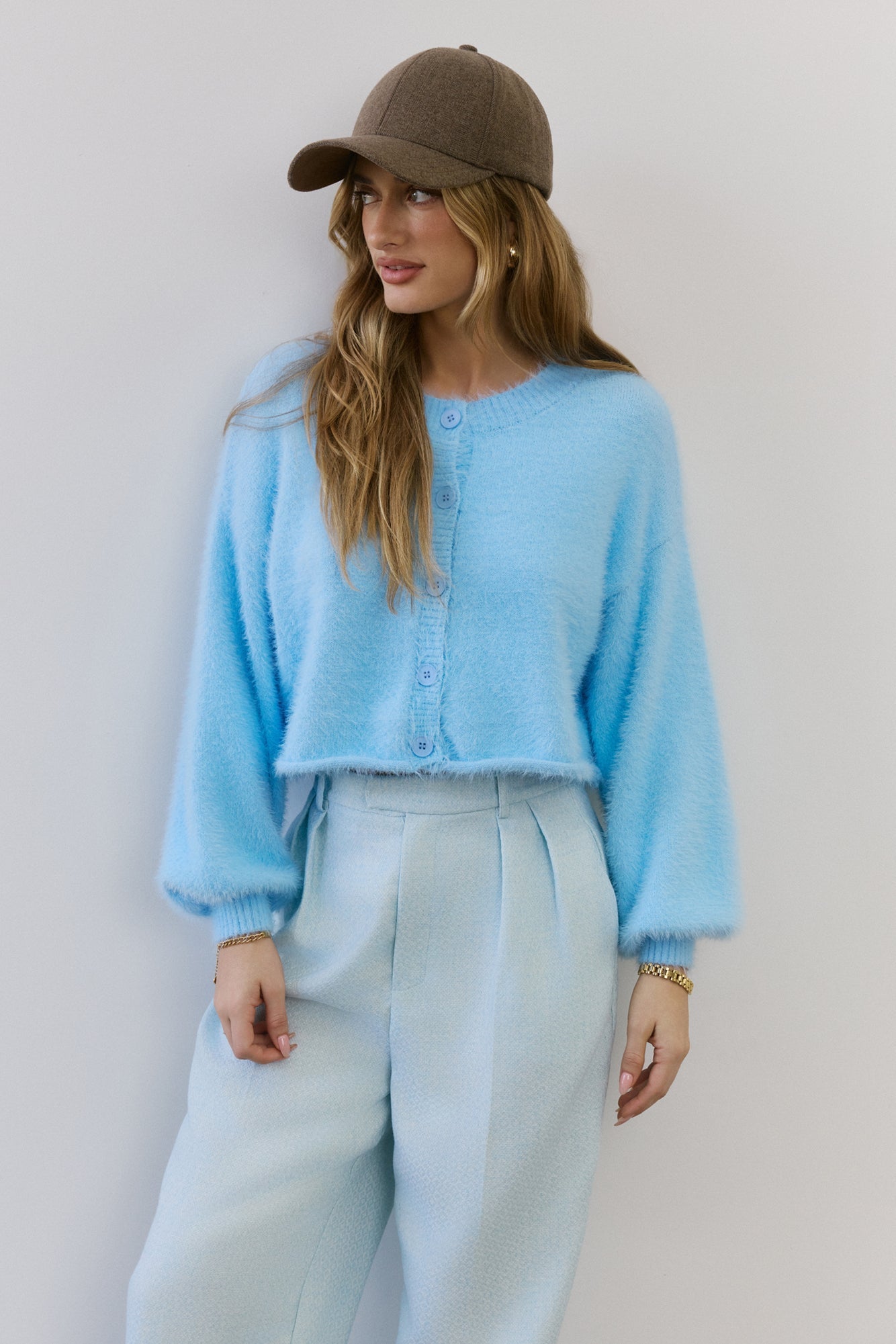 Cloud Nine Fluffy Cardigan Blue
