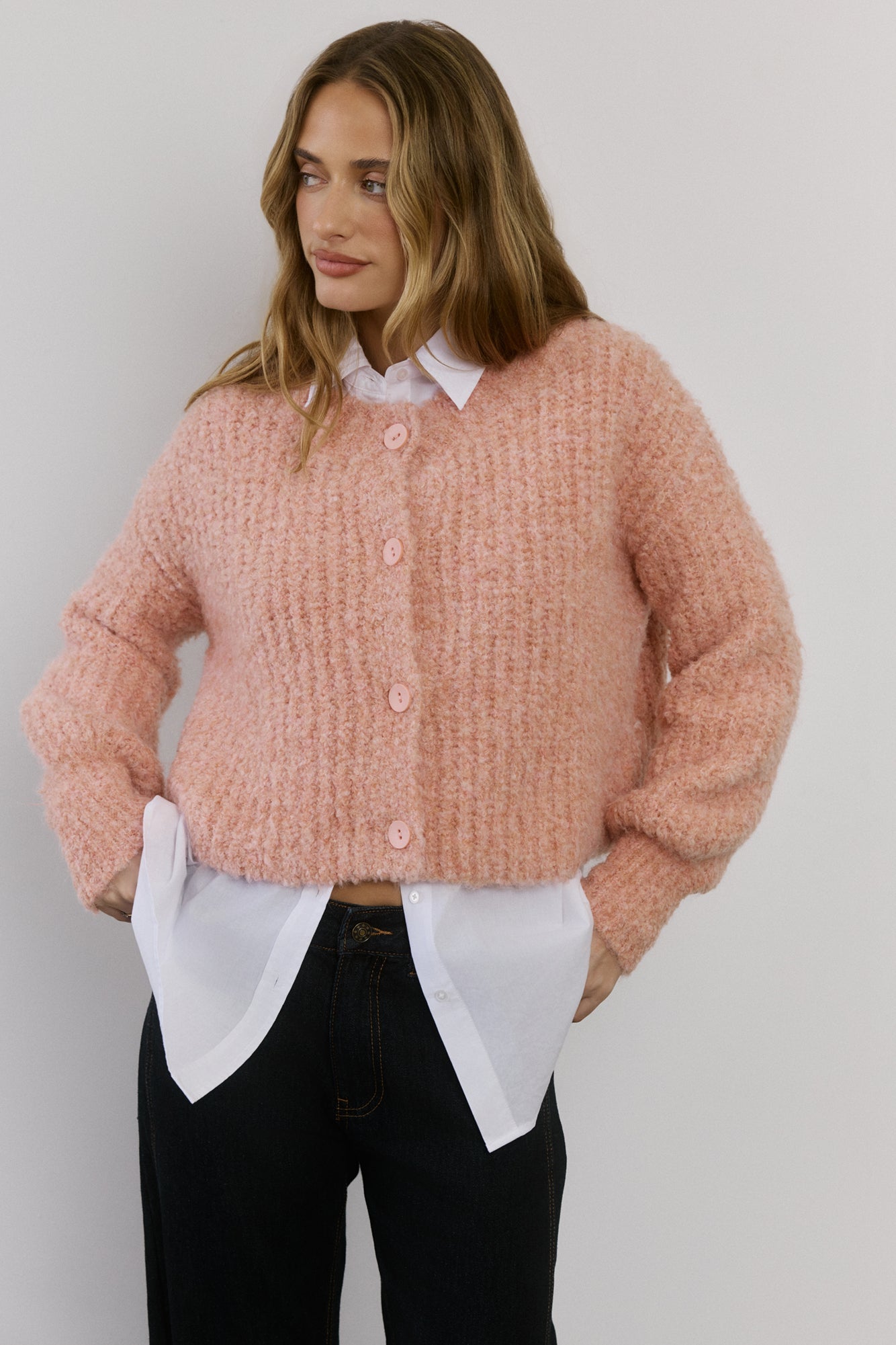 Ice Queen Knit Cardigan Pink