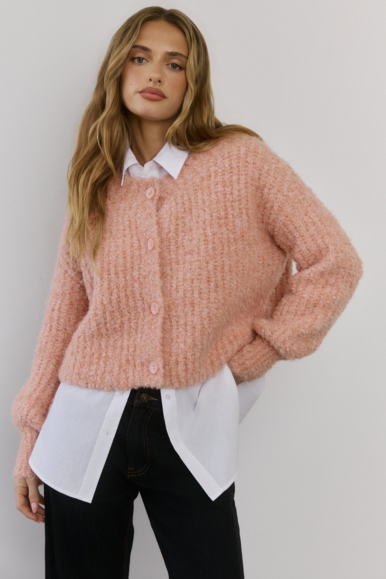 Ice Queen Knit Cardigan Pink