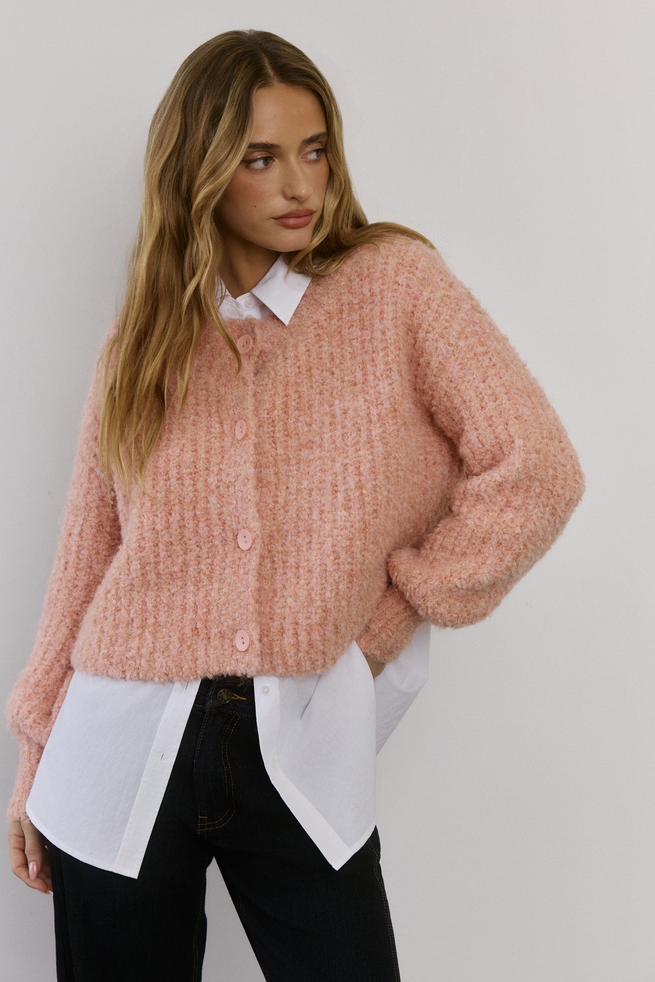 Ice Queen Knit Cardigan Pink