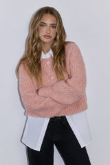 Ice Queen Knit Cardigan Pink