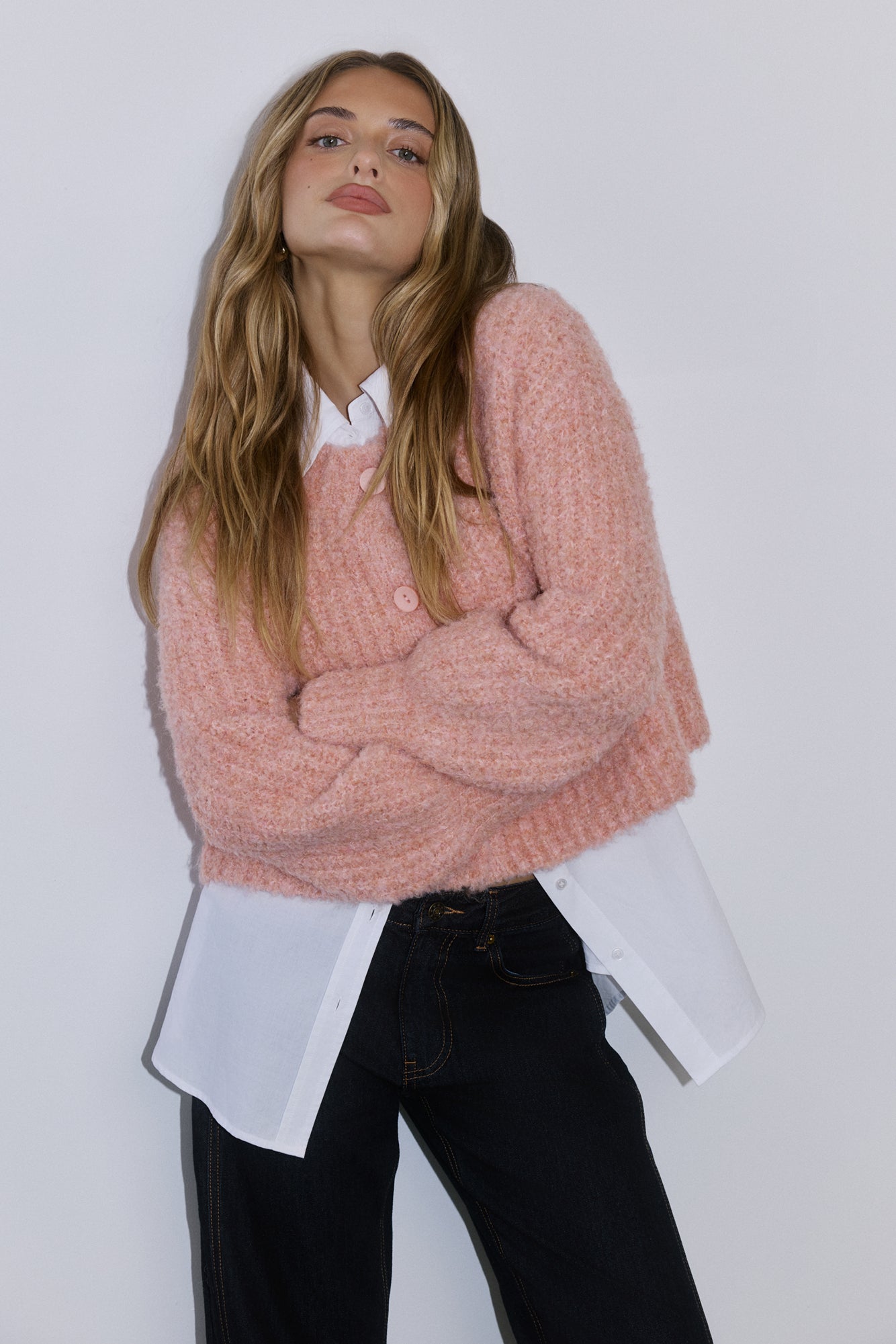 Ice Queen Knit Cardigan Pink