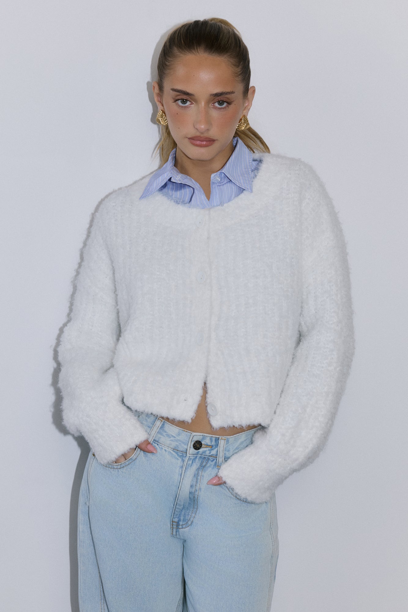 Ice Queen Knit Cardigan White