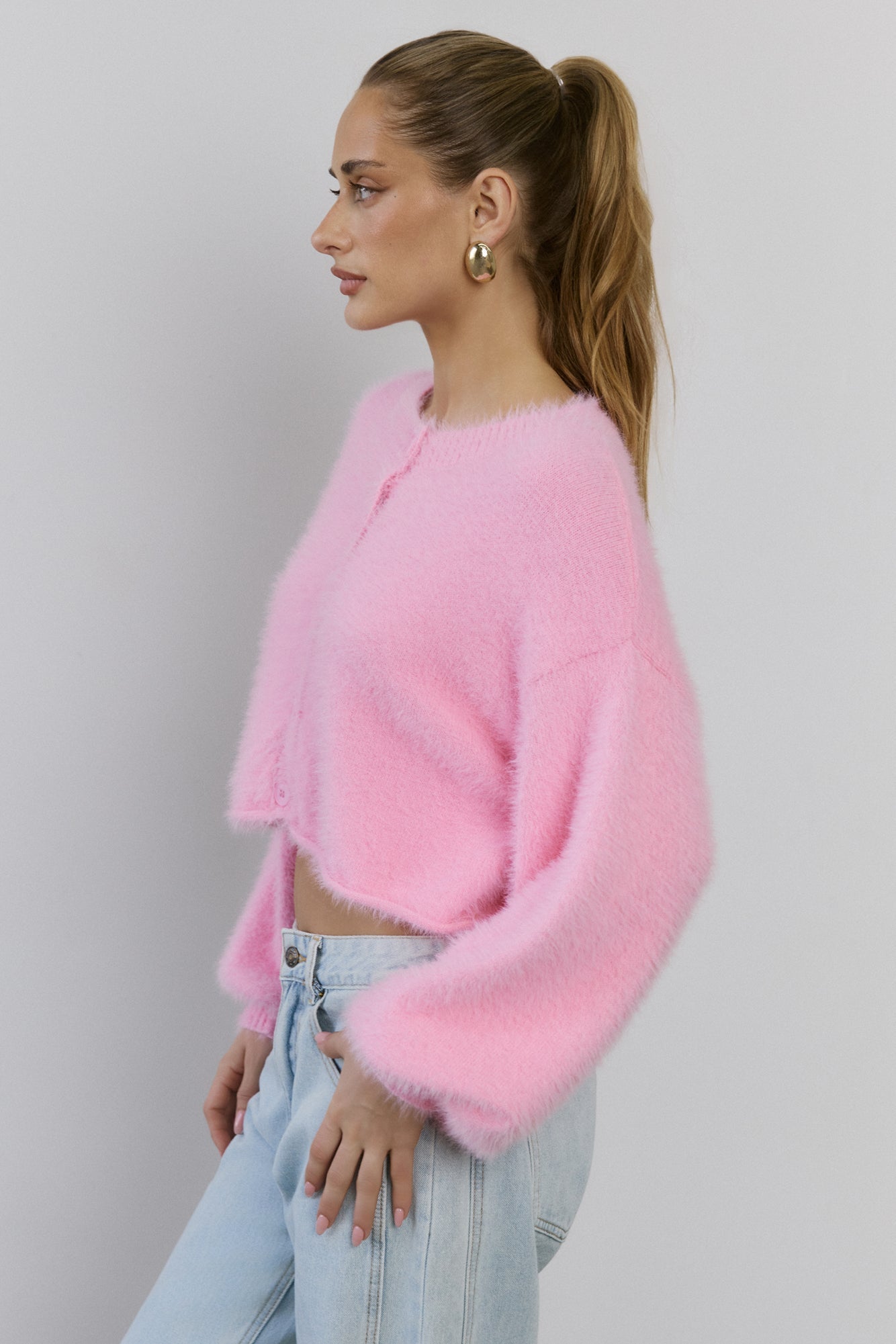 Cloud Nine Fluffy Cardigan Pink