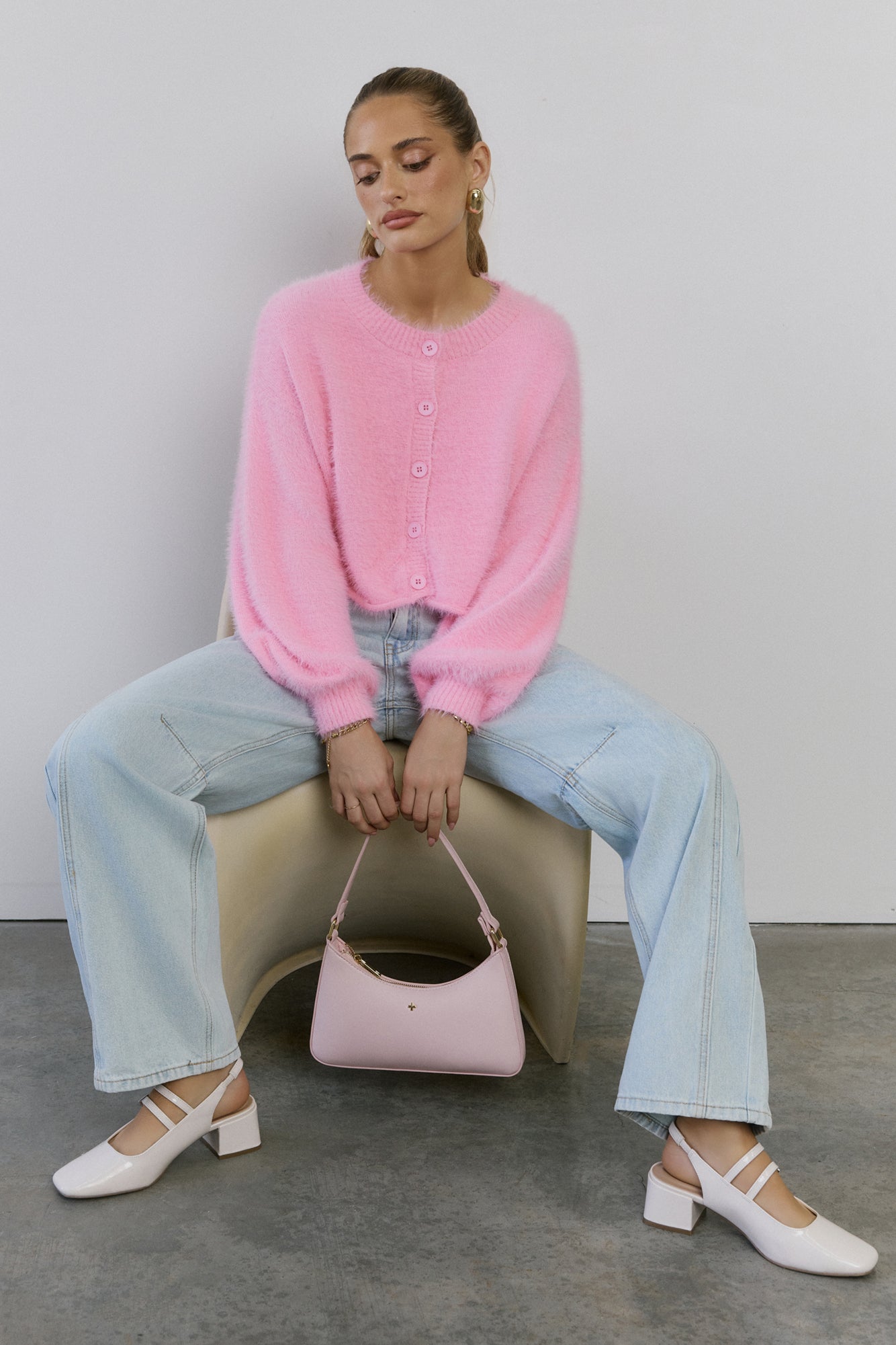 Cloud Nine Fluffy Cardigan Pink