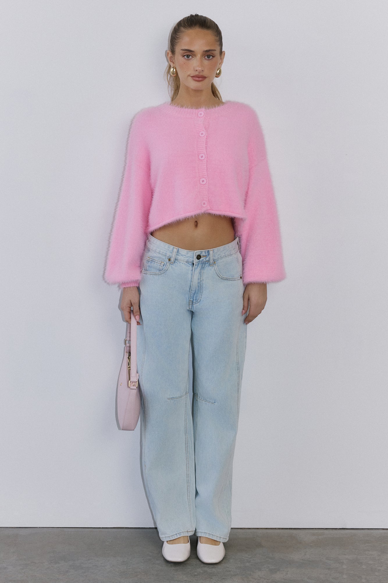 Cloud Nine Fluffy Cardigan Pink
