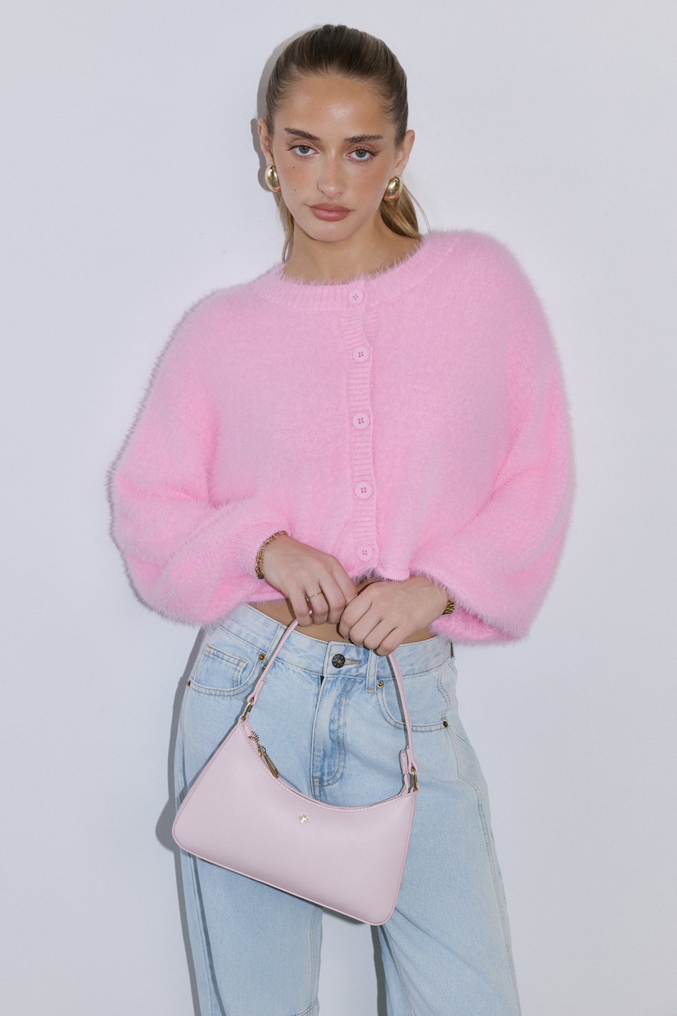 Cloud Nine Fluffy Cardigan Pink