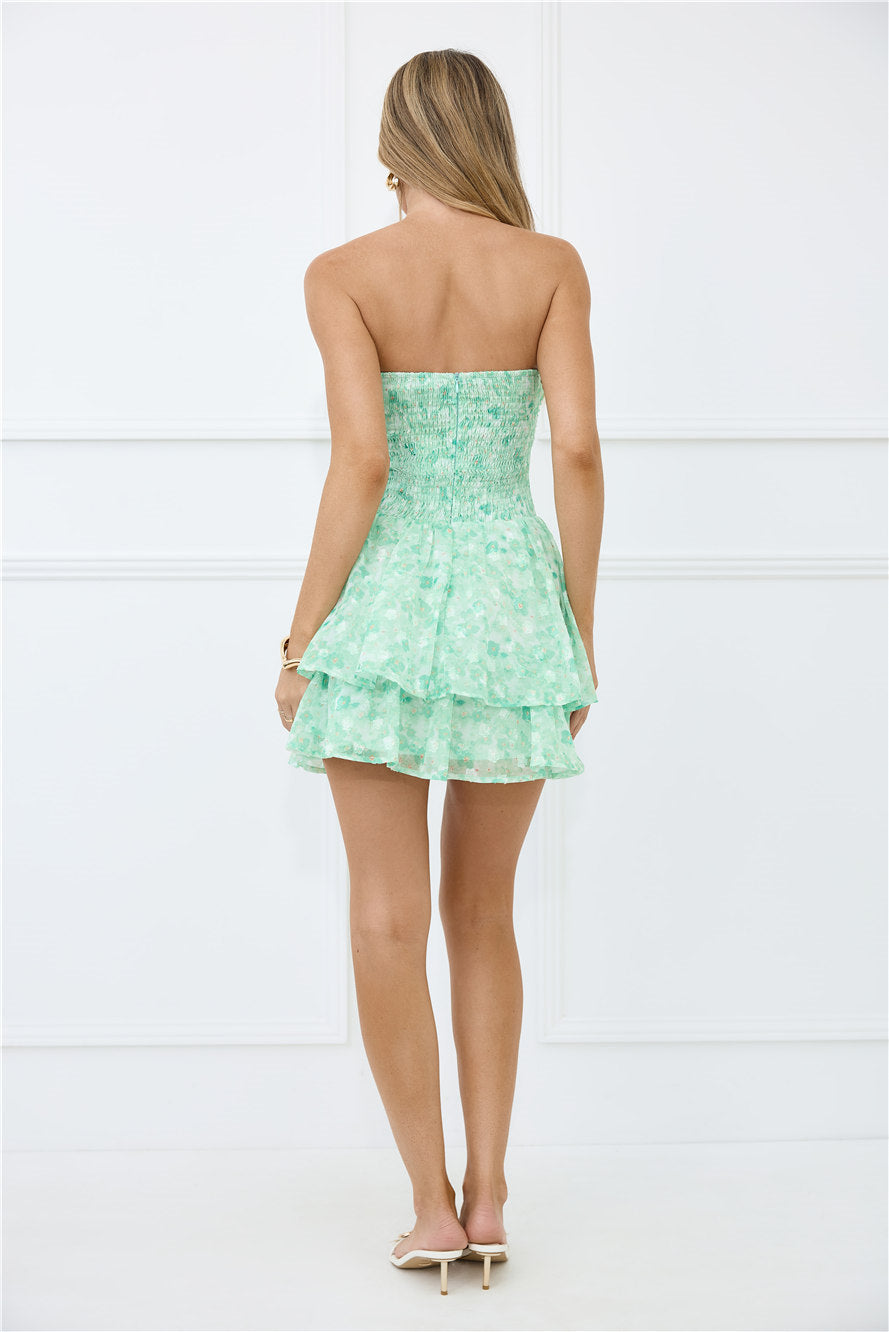 Empowered Vibe Strapless Mini Dress Green