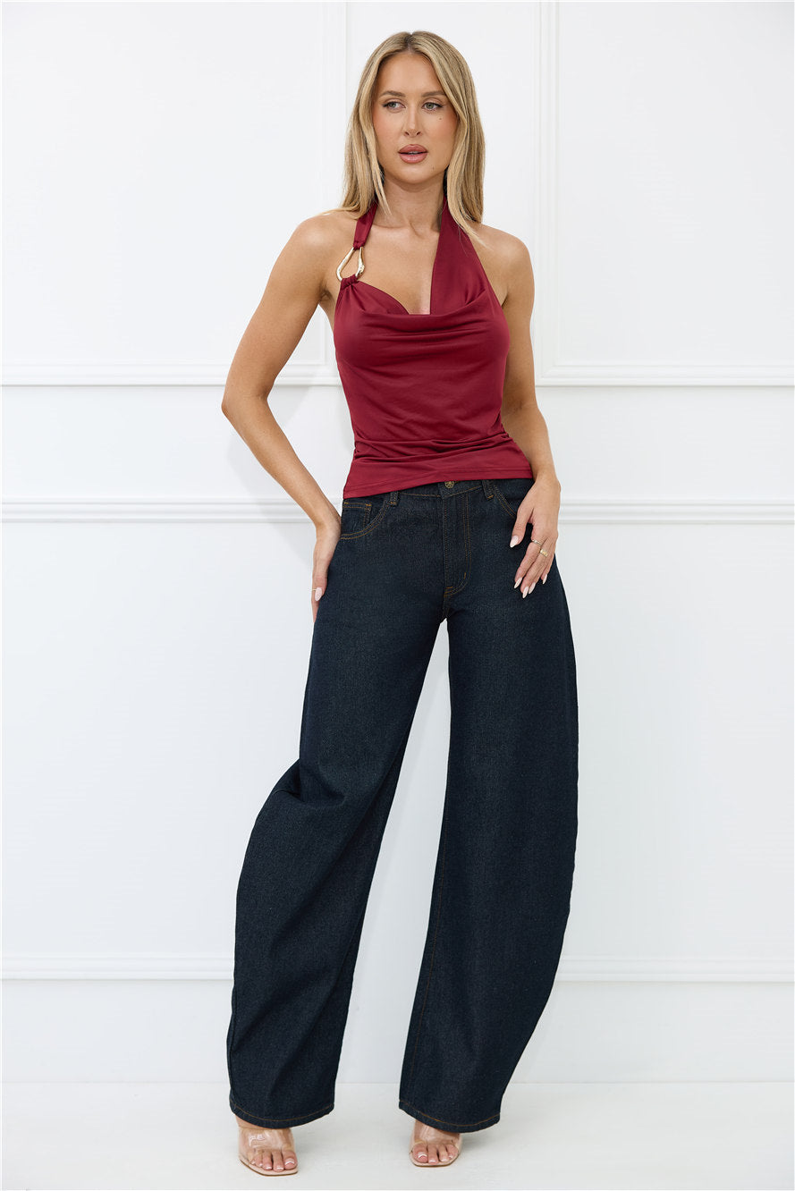 Electric Temptation Halter Top Wine
