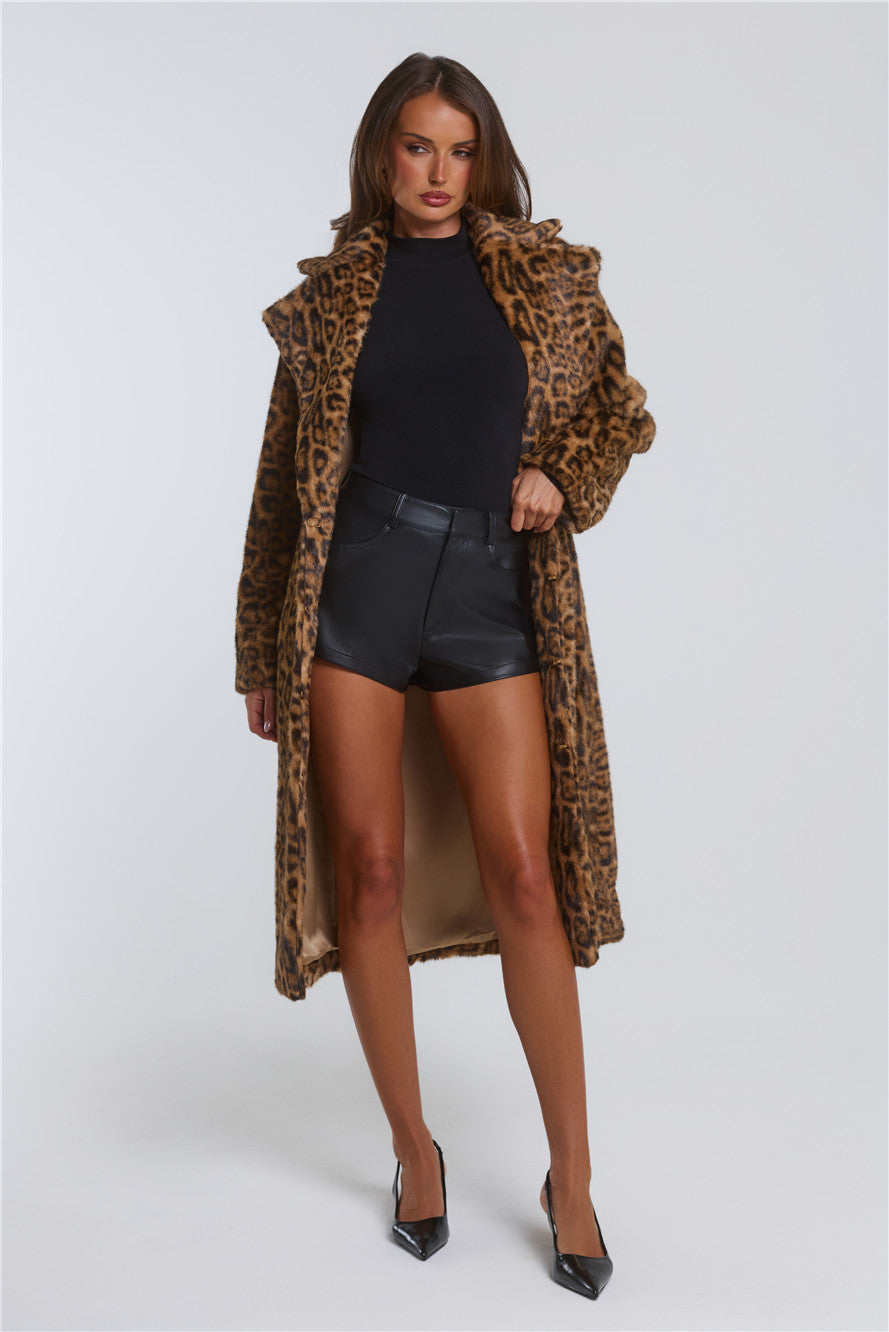 On The Wild Side Faux Fur Coat Leopard