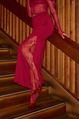 Luxe Affair Lace Stockings Burgundy