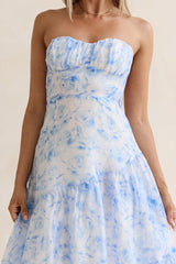 Her Best Version Strapless Maxi Dress Blue