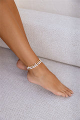 Beach Walk Anklets 3pk White