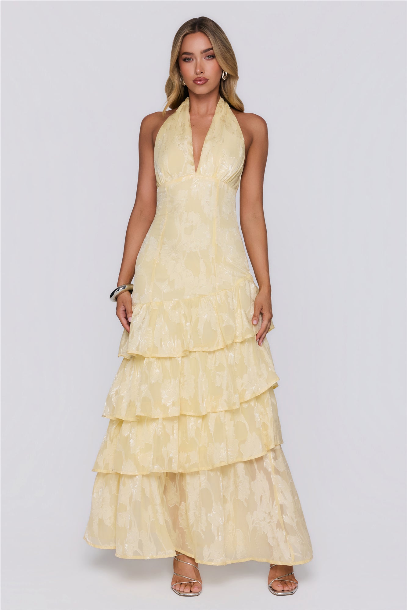 Mood Shift Halter Maxi Dress Yellow