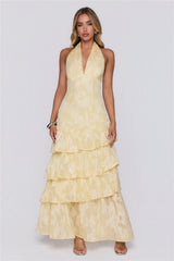Mood Shift Halter Maxi Dress Yellow