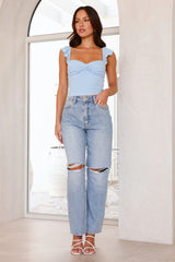 Elevated Essentials Crop Top Blue