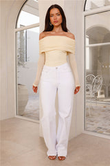 Chérie Off Shoulder Mesh Bodysuit Yellow