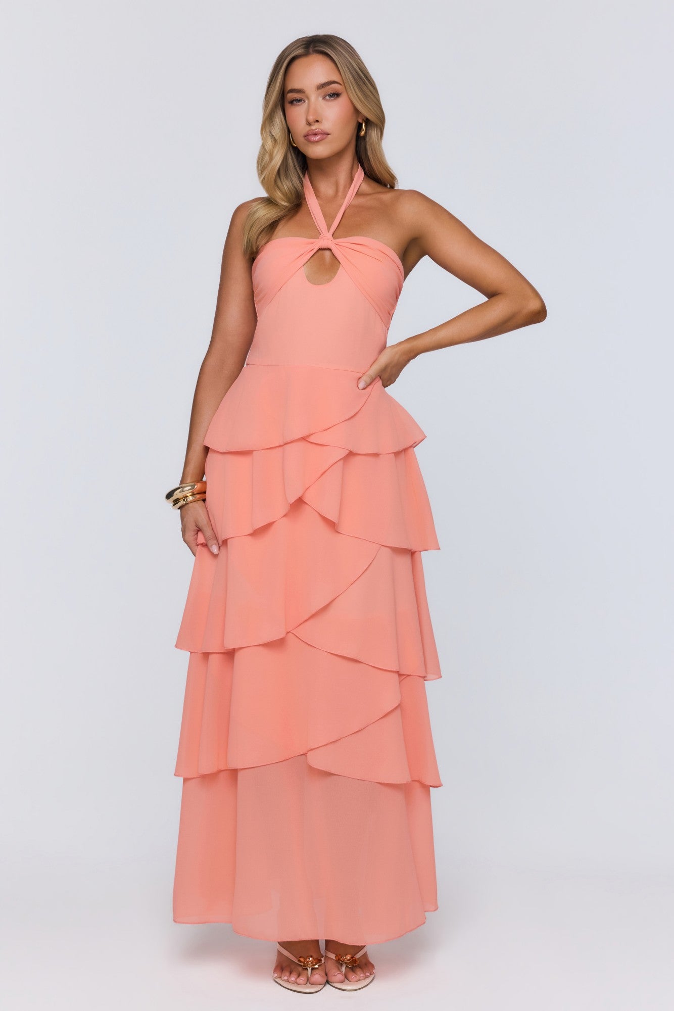 Lead Don't Follow Maxi Dress Peach
