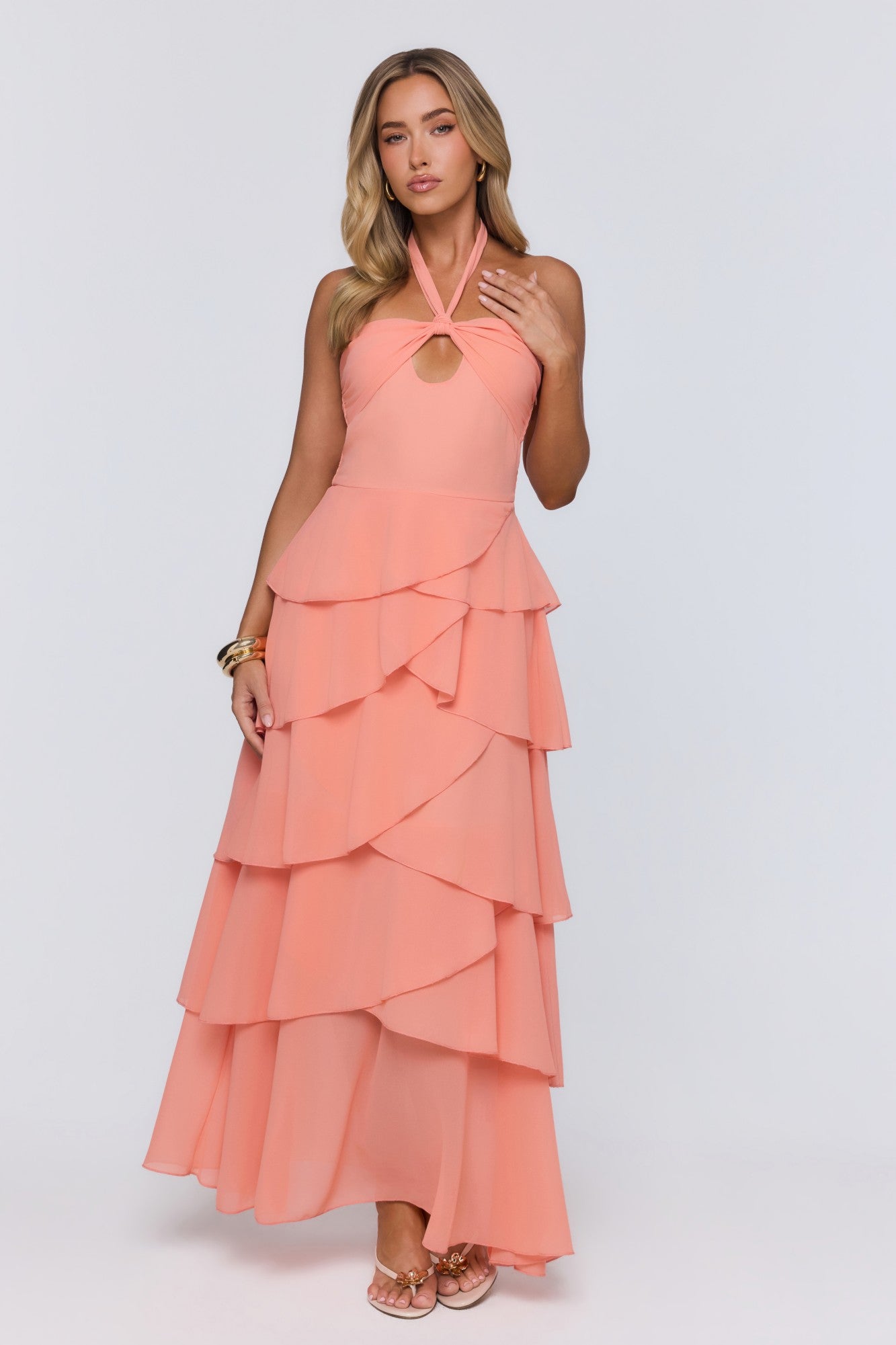 Lead Don't Follow Maxi Dress Peach