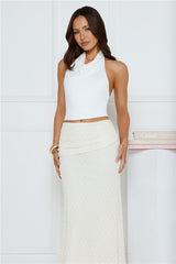 Crème Dream Halter Top White