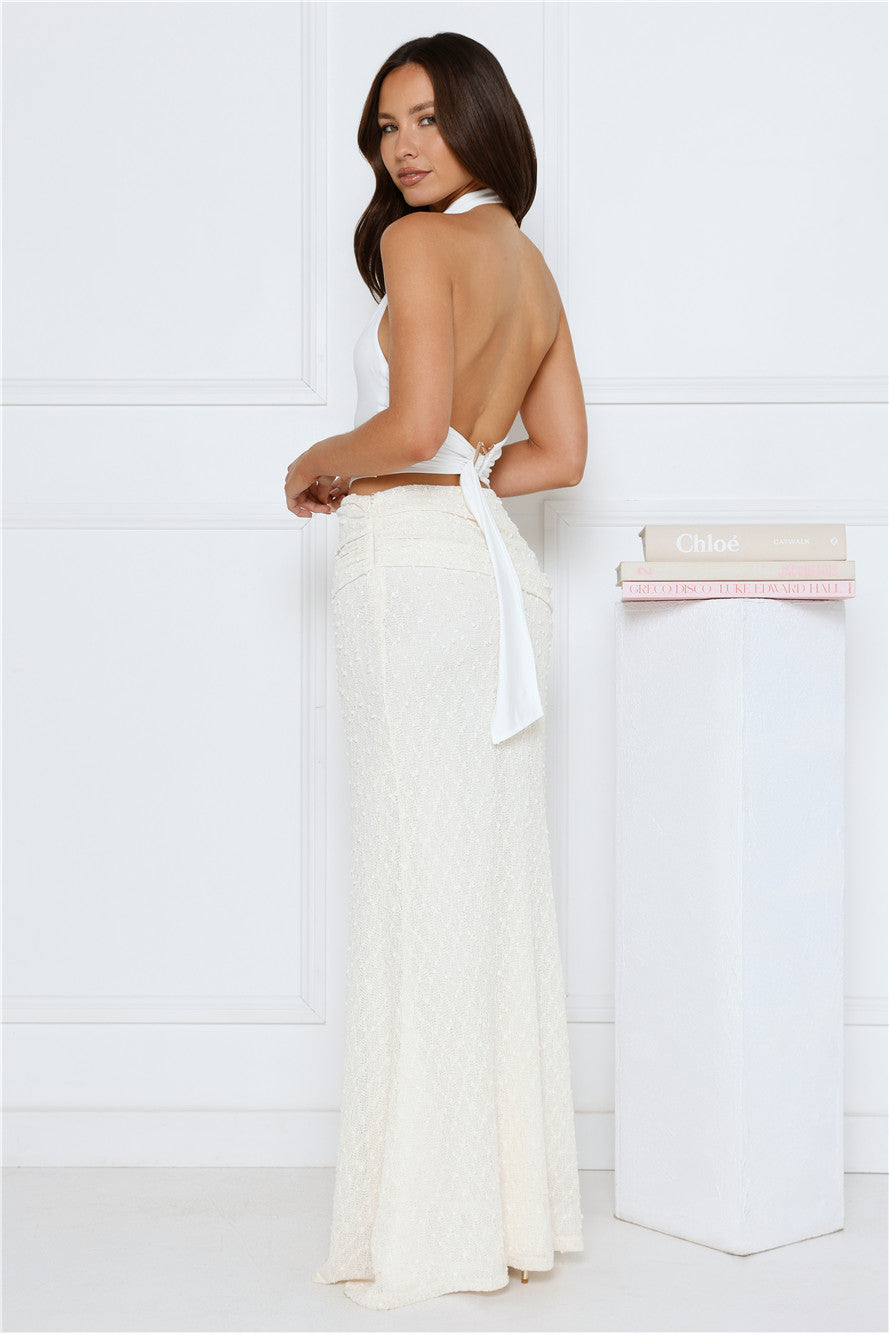 Crème Dream Halter Top White
