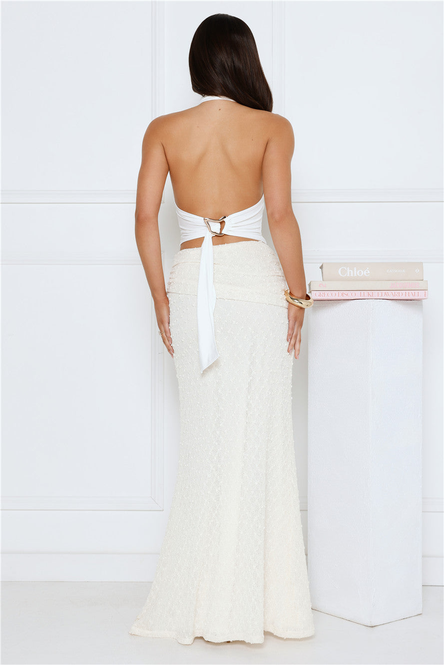 Crème Dream Halter Top White