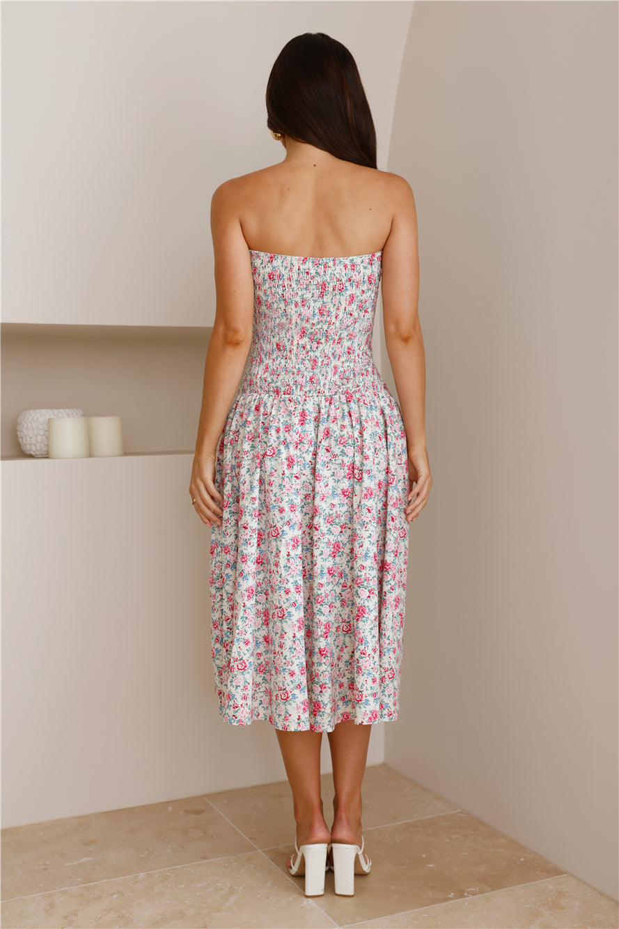 HELLO MOLLY Picking Blooms Midi Dress Pink